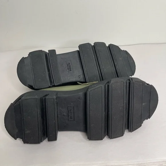 Alohas Trailblazer Leather Loafers Dusty Olive Sz 41 / 10.5 Chunky Platform - Picture 7 of 8